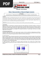 Basic Characteristics Basic Characteristics of Speech Signal Analysis Analysis