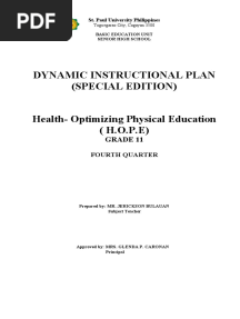 Dynamic Instructional Plan (Special Edition) : Grade 11