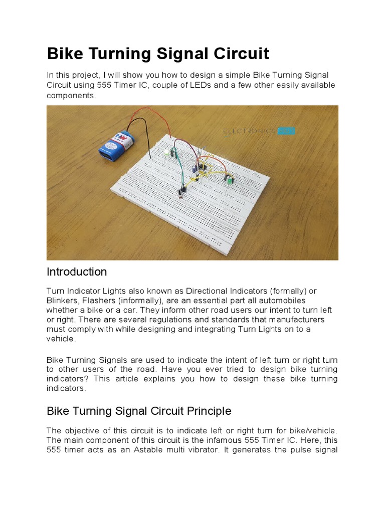 Bike Turning Signal Circuit PDF Electronic Circuits Electrical