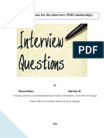 Important Questions For The Interview (PHD Scholarship) :: Elhassan Radwan Nada Omar Ali
