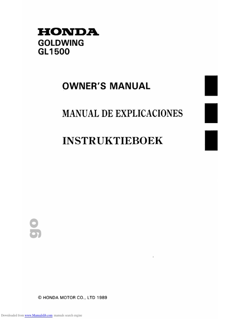 Goldwing - gl1500 - Owner's Manual | PDF | Gasoline | Motorcycle