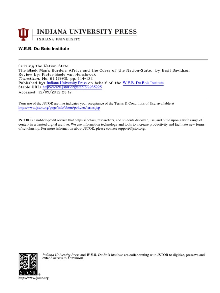 Basil Davidsons Curse of The Nation Stat PDF Modernization Theory