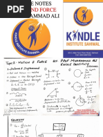 Motion and Force: Lecture Notes Prof. Muhammad Ali