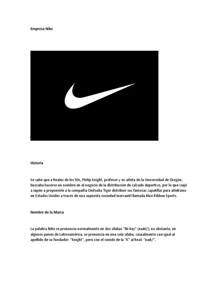 Empresa Nike PDF Nike | Deportes