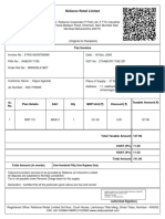 Reliance Retail Limited: Sr. No. Plan Details SAC Qty MRP/Unit Discount Taxable Amount