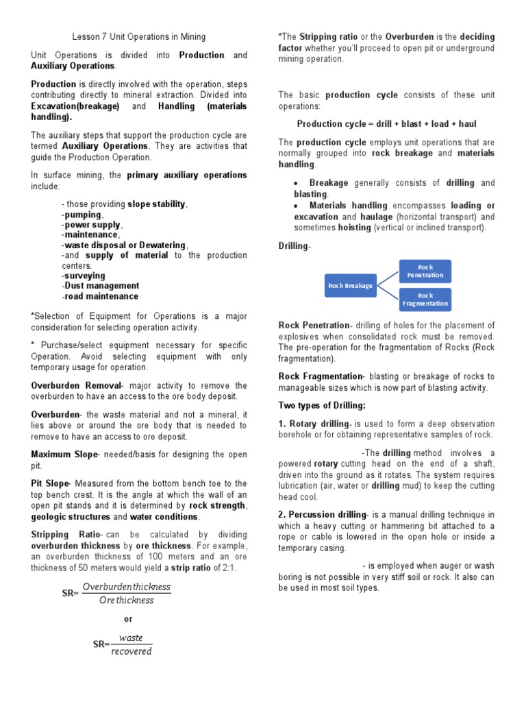 Unit Operations in Surface Mining | PDF | Loader (Equipment) | Mining