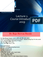 Course Introduction 2019: GE105 Introduction To Engineering Design College of Engineering King Saud University