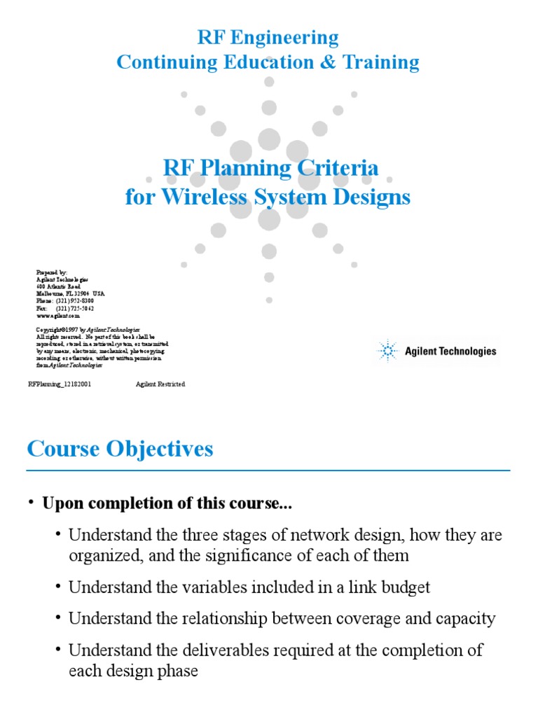 RF Planning Criteria For Wireless System Designs: RF Engineering ...