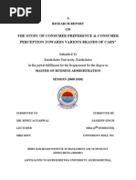 Download The Study of Consumer Preference amp Consumer Perception Towards Various Brands of Cars by Rishi Kapoor SN49537851 doc pdf