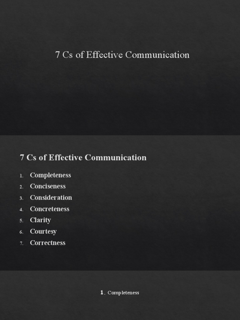 7Cs of Effective Communication | PDF | Question | Communication