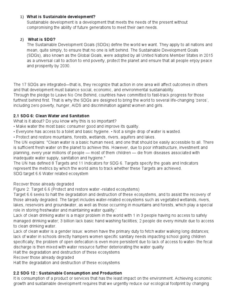 Understanding Sustainable Development Goals | PDF | Climate Change ...