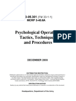 US Army - Psychological Operations (PSYOPS), Tactics, Techniques, And Procedures FM 3-05.301