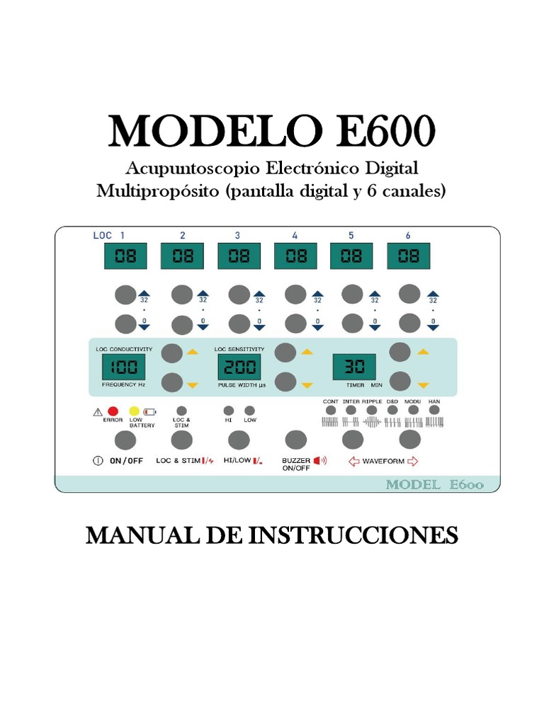 E600 Manual Español | PDF | Diodo emisor de luz | Frecuencia