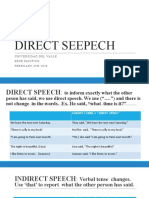 Direct Speech - REPORTED SPEECH