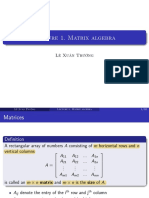 Lecture 1. Matrix Algebra: Lê Xuân Trư NG