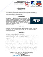 Resolucion de Creacion y Reglamento Club Deportivo Sant Andreu Master Fc
