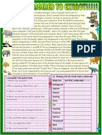 From Endangered To Extinct 2 Page Updated Reading Reading Comprehension Exercises - 91132