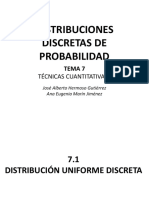 Tema 7. Distribuciones Discretas de Probabilidad