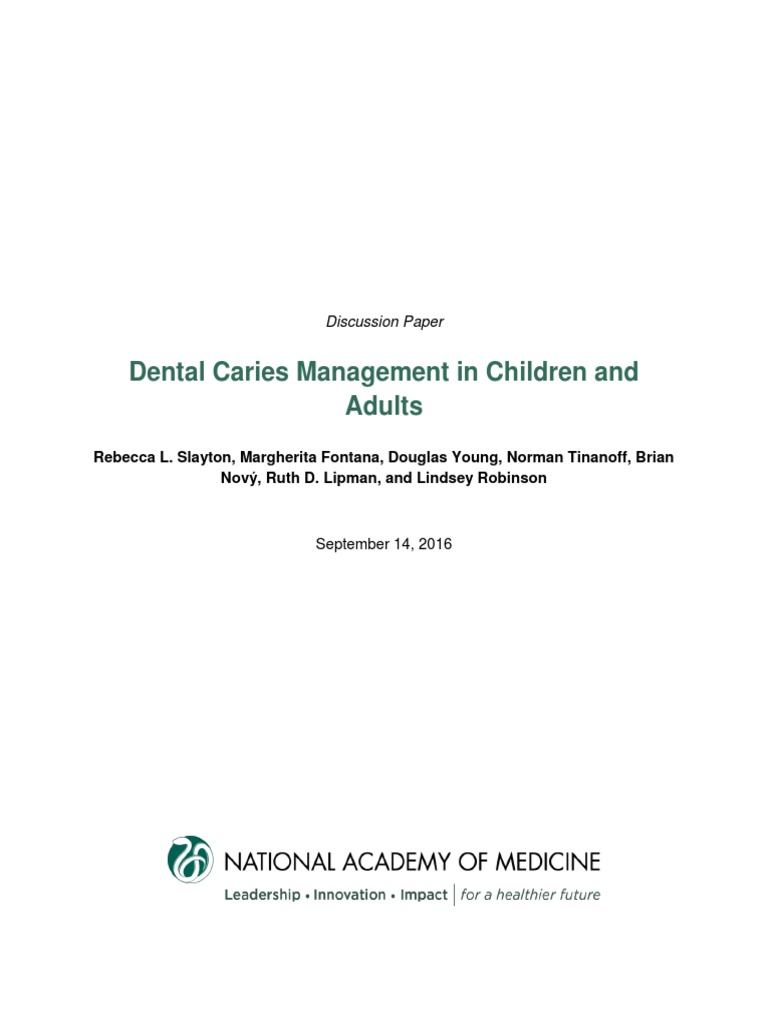 Dental Caries Management in Children and Adults | PDF | Dentistry ...