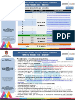 Fechas y Requisitos de Reinscripción para El Semestre Febrero A Julio 2021