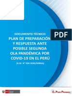 Plan de preparación y respuesta ante posible segunda ola pandémica MINSA PERU