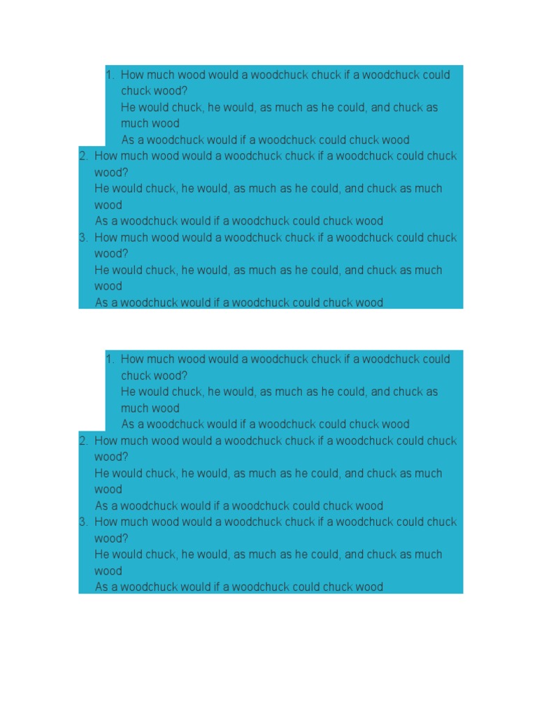 The Repeated Riddle of How Much Wood a Woodchuck Could Chuck PDF