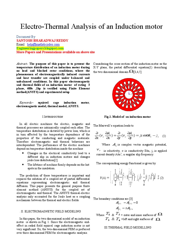 E-Motor Thermal Analysis Using FEM | PDF | Electric Motor ...