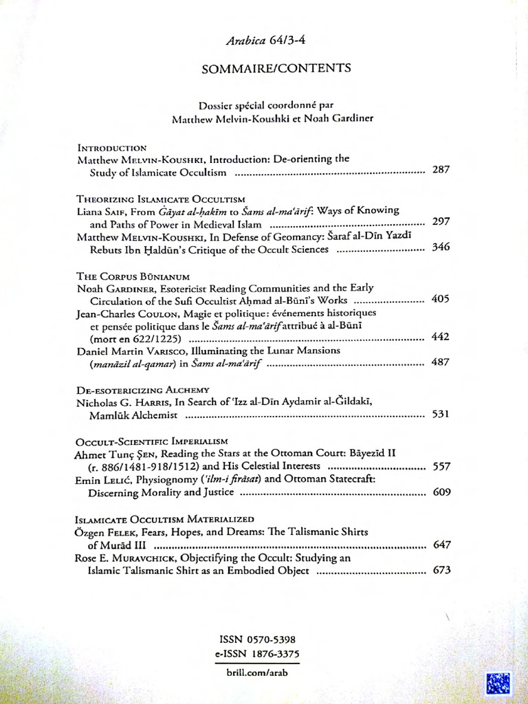 Islamicate Occultism New Perspectives Alchemy Occult