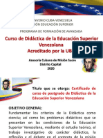 Didáctica de La Educación Universitaria Presentación Del Programa