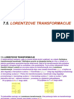 7.4. Lorentzove Transformacije