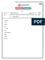  CLASS III MATHS ASSIGNMENT 19 KEY