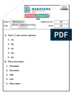  CLASS III MATHS AMAZING ASSIGNMENT 20 KEY