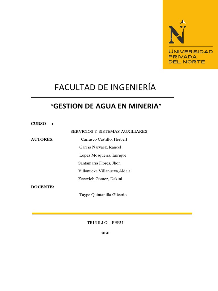 Gestión Eficiente del Agua en Minería | PDF | Agua | Gestión de ...