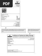 1st Class: Certificate of Posting For Online Postage