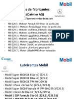 Especificaciones fabricantes aceites motor Mercedes, BMW, VW, Renault