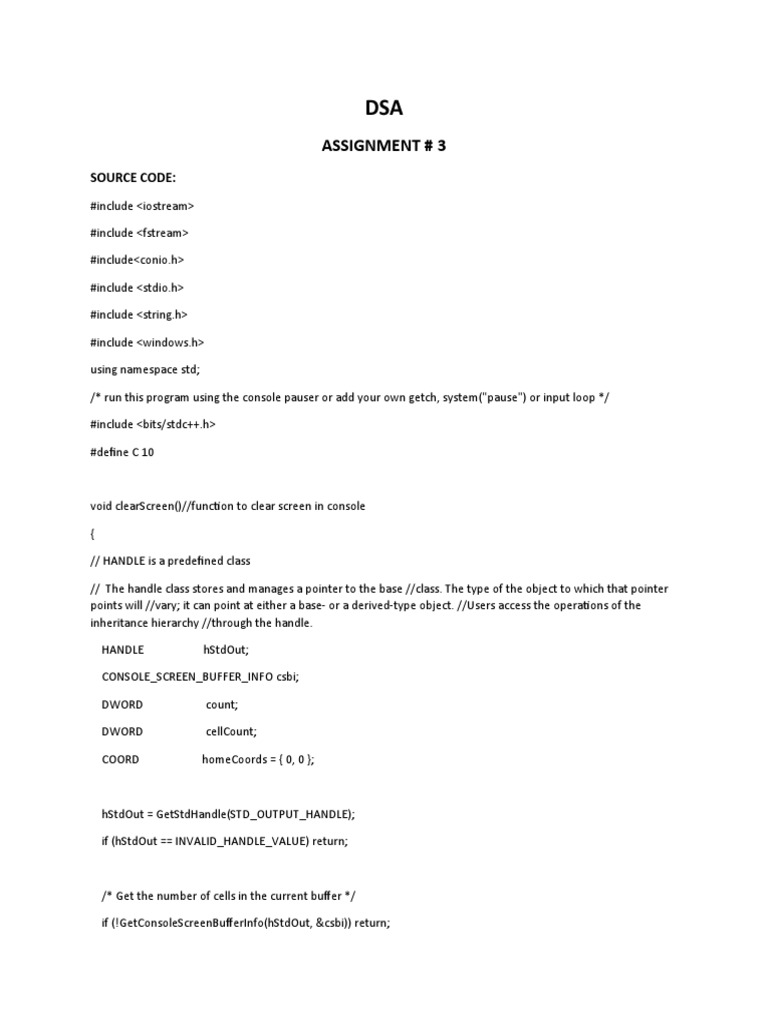 Assignment # 3: Source Code | PDF