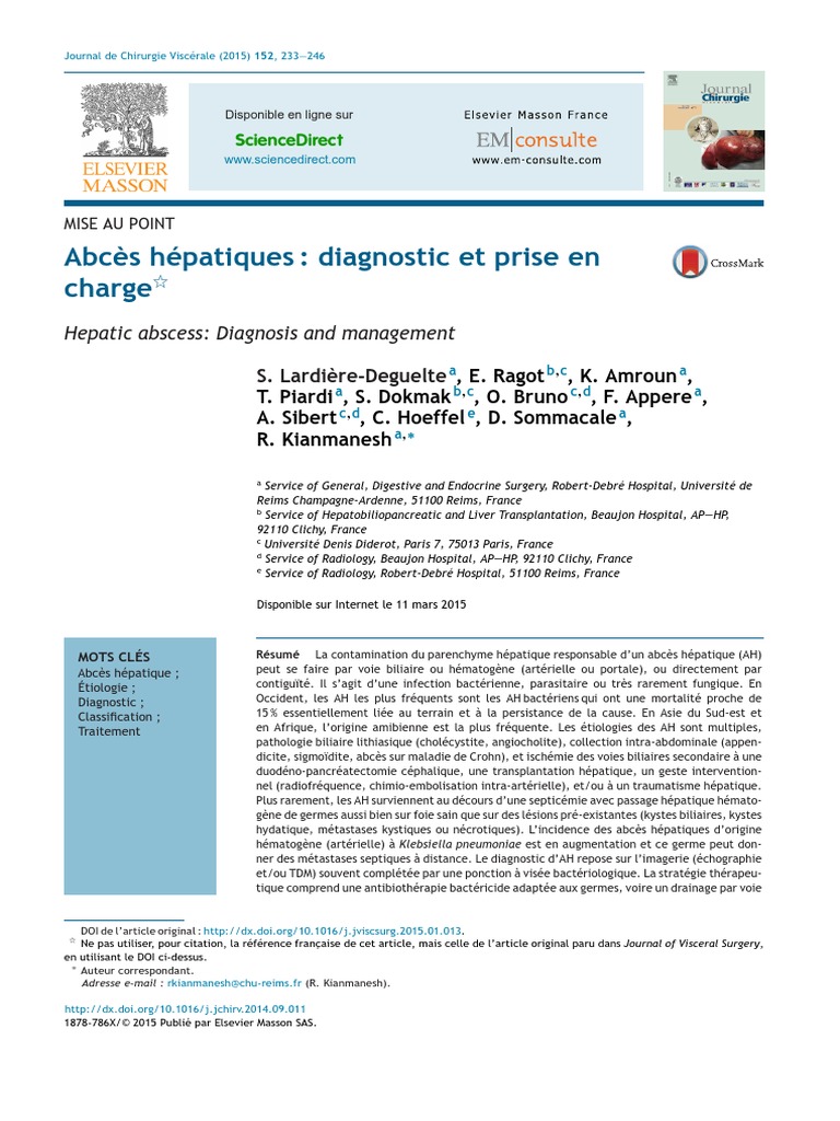 Abcès Hépatique | PDF | Vésicule biliaire | Spécialités médicales