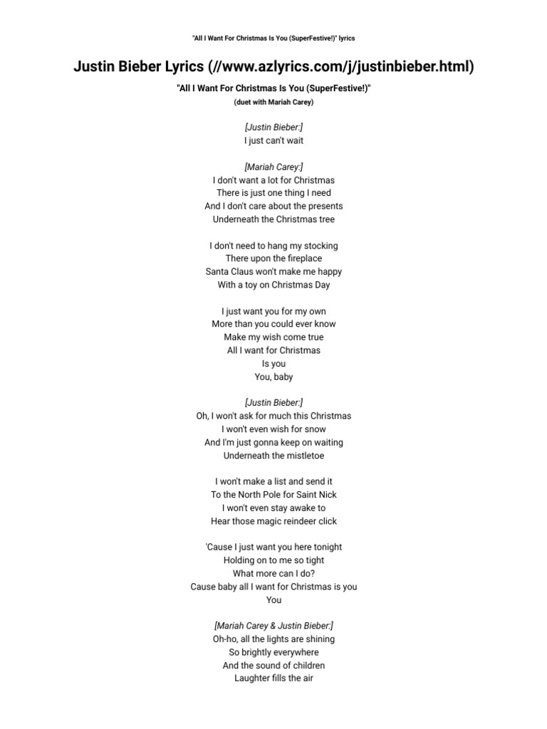 justin bieber - all i want for christmas is you (superfestive