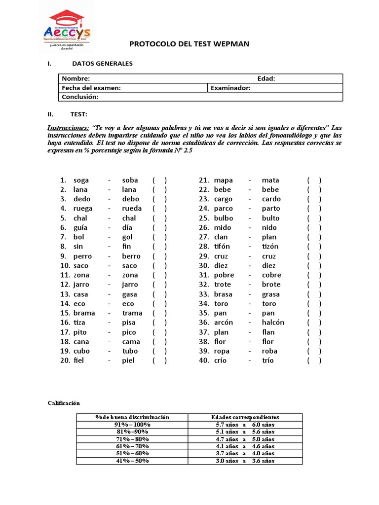 Test de Wepman (7.4) | PDF | Violencia | Deportes