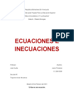 Ecuaciones e inecuaciones de primer y segundo grado