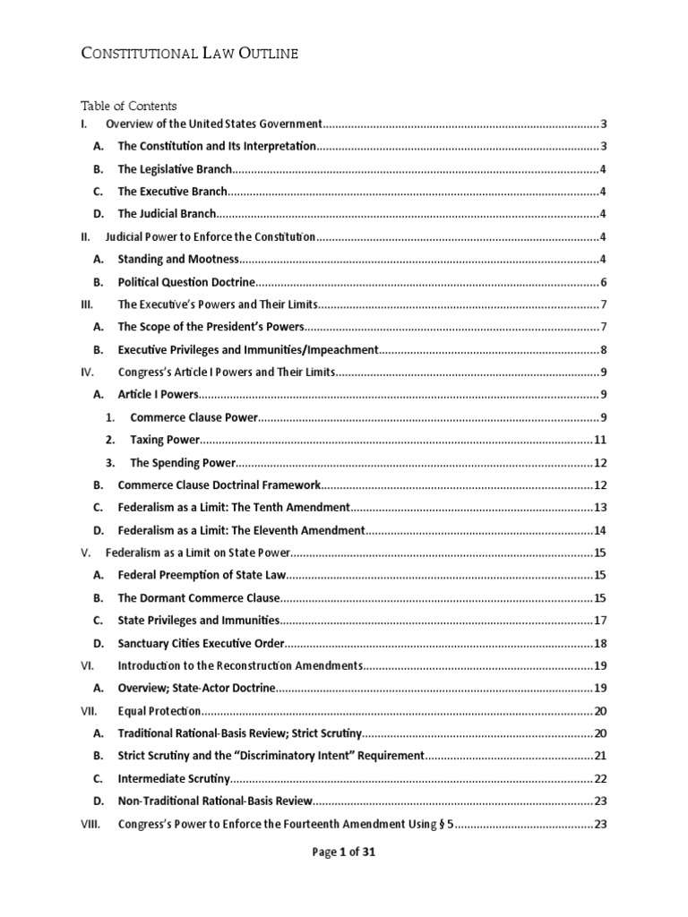 Constitutional Law Overview and Analysis | PDF | Commerce Clause ...