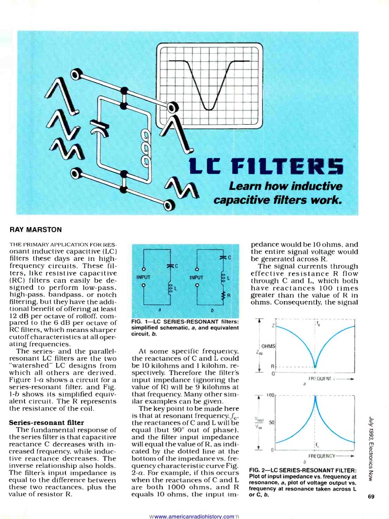 Filters Learn How Inductive Capacitive Work PDF Electronic Filter
