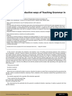 Inductive and Deductive Ways of Teaching Grammar in An EFL Classroom