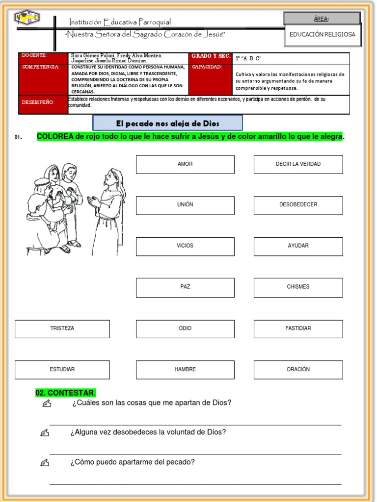Actividad #4 EL Pecado Nos Aleja de Dios | PDF | Pecado | Dios