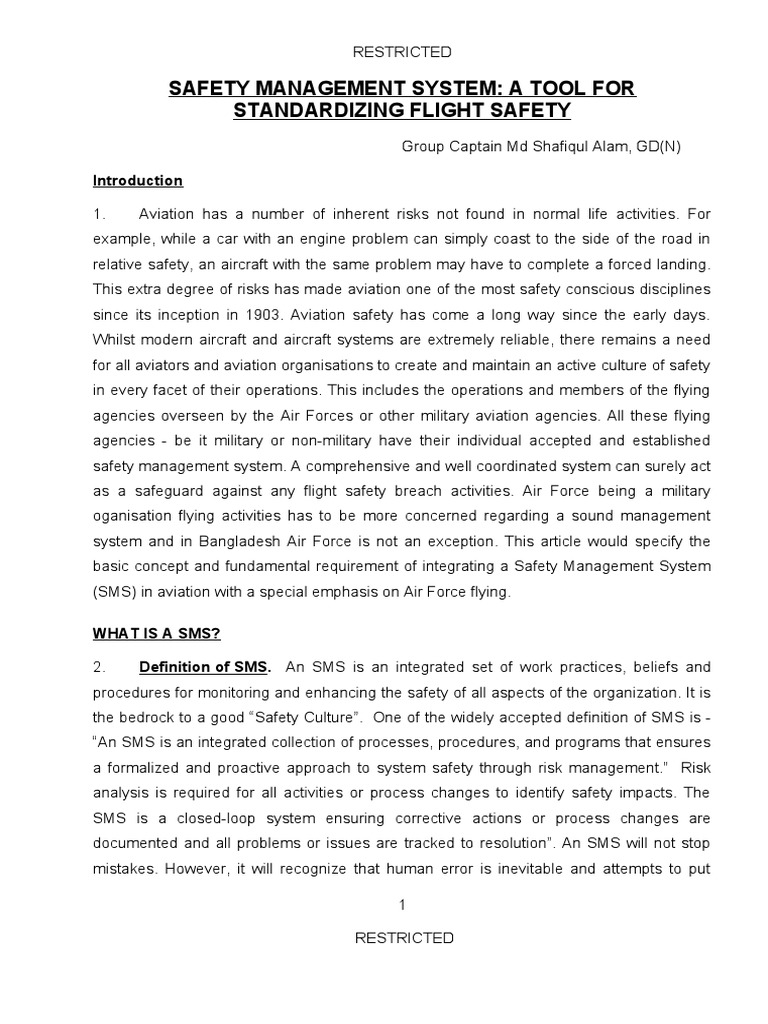 Safety Management System in Aviation | PDF | Risk Management | Safety