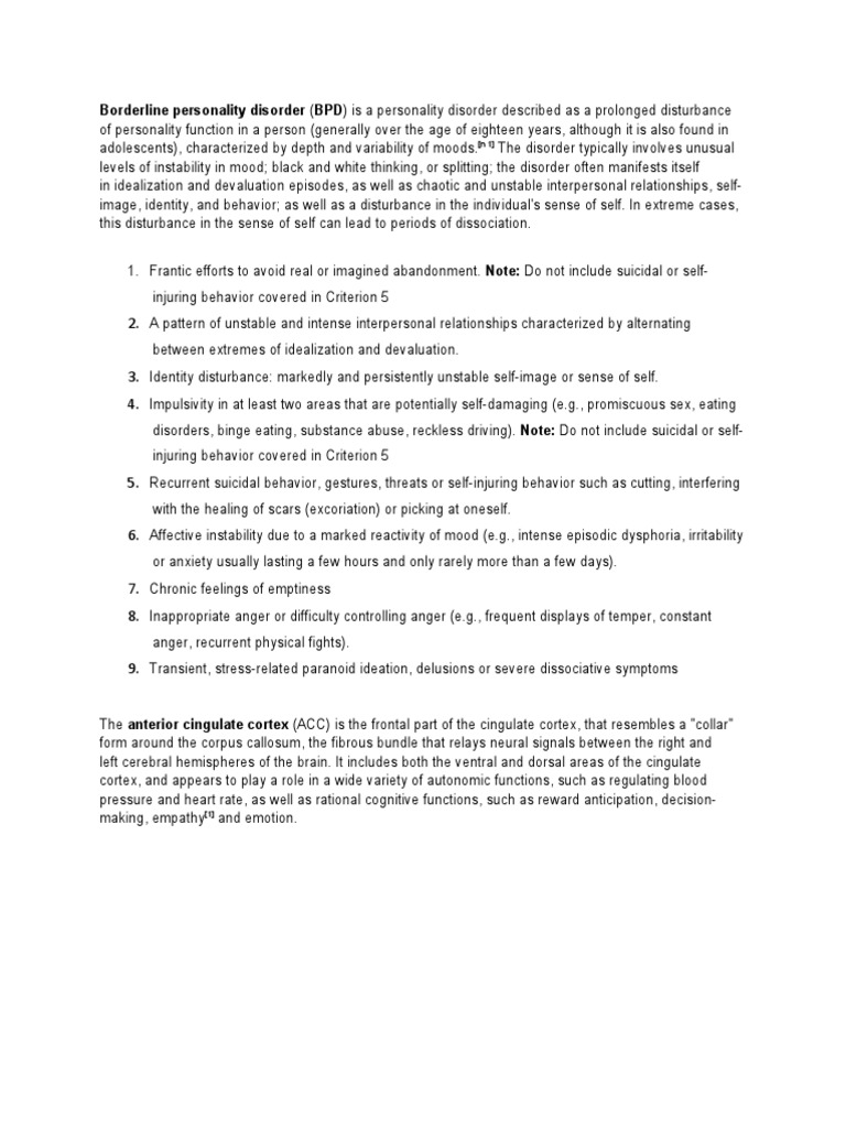 Understanding Borderline Personality Disorder | PDF | Borderline ...