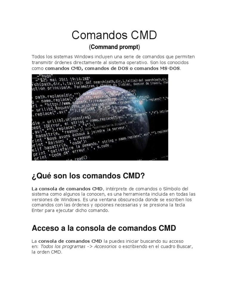 Comandos de DOS o Comandos MS-DOS | PDF | Dos | Archivo de computadora
