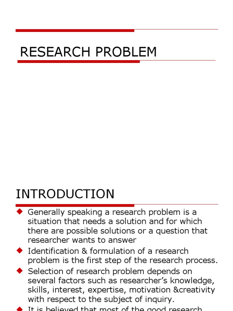 how to identify research problem pdf