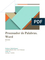 Procesador de Palabras. Word: Profesora: Mérida Romero Grado: 4to