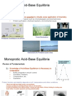 Monoprotic Acid-Base Equilibria: Review of Fundamentals